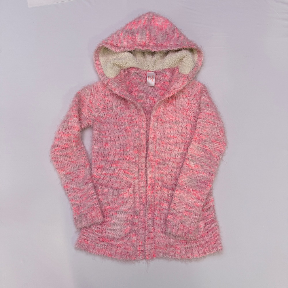 Girls Multicolor sweater with fleece lined hood‎